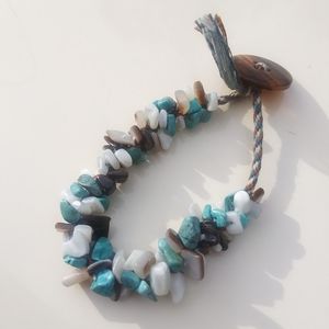 Turquoise & Shell Chip Bracelet